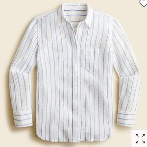 J Crew Classic-fit Soft Gauze Shirt in Vertical Stripe